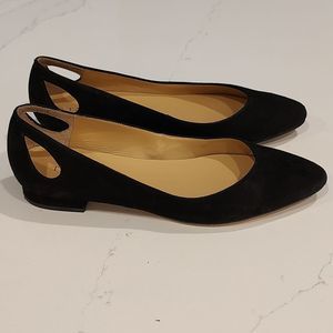 Talbot's Edison Black Suede Almond Toe Flats